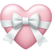Pastel pink heart with white bow sticker