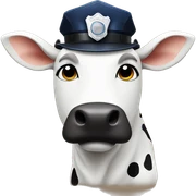 A police cow sticker