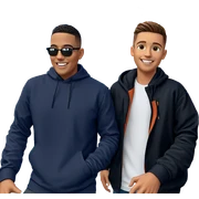 boys smiling outdoors together sticker