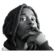 thoughtful boy in greyscale sticker