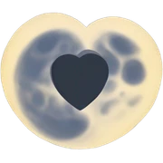 Heart shaped moon sticker