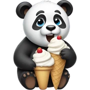 Panda eating ice cream sticker