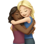 blond girl hugs brunette girl  sticker