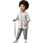 smiling boy with afro hair sticker