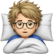 Sleepy boy in glasses sticker