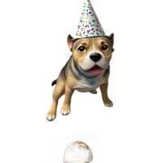 party dog with hat indoors sticker
