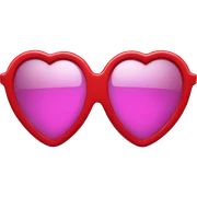 Red heart shaped glasses sticker
