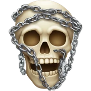 Skull with a chain sticker