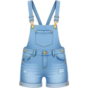 isolated vector skinny denim overall shorts, no distressing, women’s  sticker