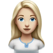 realistic portrait of a girl with blue eyes sticker