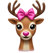 Rudolph with pink bow sticker