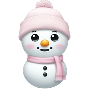Cute white and light pink snowman sticker