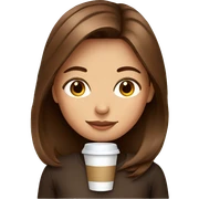 Brown hair girl with a coffee sticker