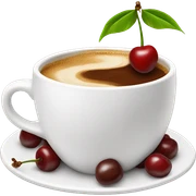 Coffee with cherries sticker