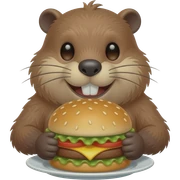 Anatomisch korrekter Biber beim Burgeressen sticker