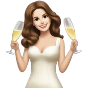 Lana del Rey cheering up with champagne over head sticker