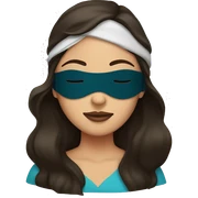 Brunette woman with sleep mask sticker