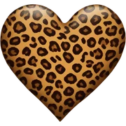 Leopard print heart sticker