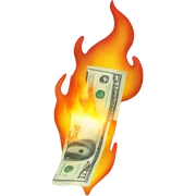 Money on fire sticker