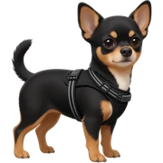 Black chihuahua in a harness sticker