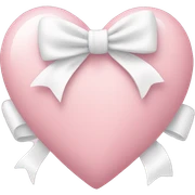 Pastel pink heart with white bow sticker