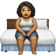 a fat girl on a bed sticker