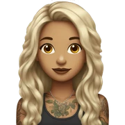 Beautiful girl with tattoos and long hair sticker