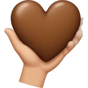Brown heart in hand sticker
