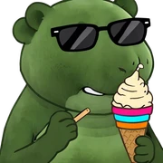Panda eating ice cream sticker