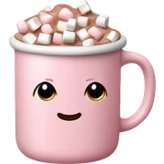 Light Pink mug of hot chocolate with marshmallows  sticker