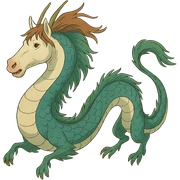 ghibli style dragon with a horse's head sticker