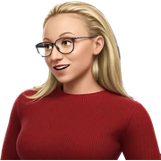 blonde girl in red sweater sticker