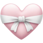 Pastel pink heart with white bow sticker