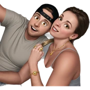 couple selfie with jewelry sticker