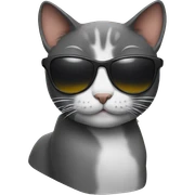 Cat with sunglasses sticker
