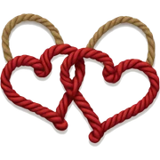 roped two hearts sticker