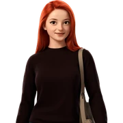 smiling girl with red hair sticker