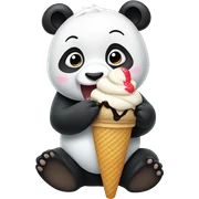 Panda eating ice cream sticker