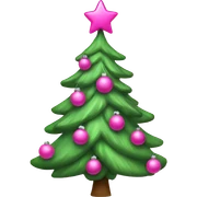 Pink Christmas tree sticker