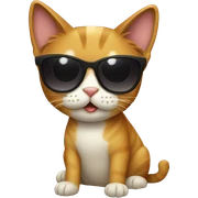 Cat with sunglasses sticker