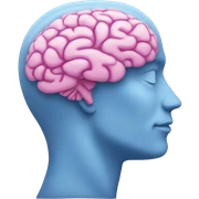 side profile head with brain sticker