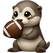 Baby otter holding a football sticker