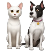 Cat and dog sticker