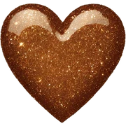 One Brown glitter heart sticker
