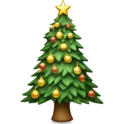 Christmas tree with beige  sticker