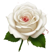 White rose flecked with red sticker