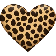 leopard print heart sticker