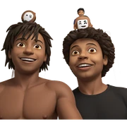 brothers sharing joyful moments sticker