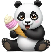 Panda eating ice cream sticker