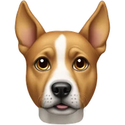 Dog with people head sticker